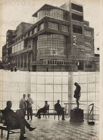 The Zuyev Workers' Club in Moscow. Illustration from USSR Builds Socialism, 1933. Creator: Lissitzky, El (1890-1941).