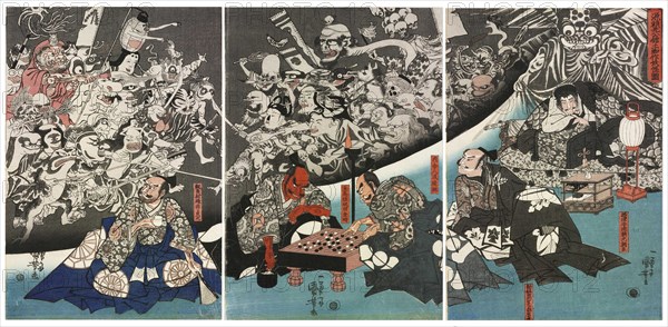 The Earth Spider Generates Monsters at the Mansion of Lord Minamoto Yorimitsu, 1843. Creator: Kuniyoshi, Utagawa (1797-1861).