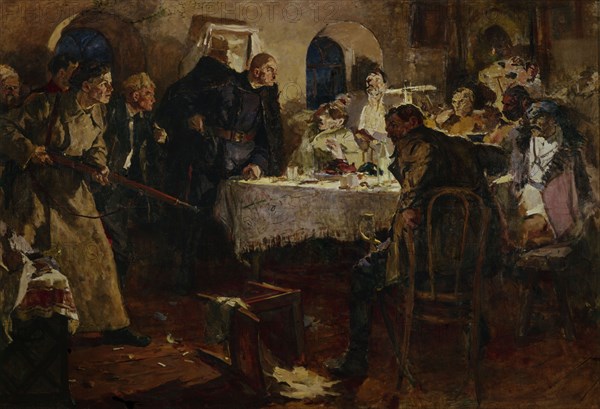 The disarming a military gang by Grigori Kotovsky, 1939.