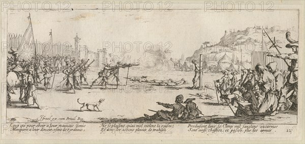 The Miseries and Misfortunes of War, folio 12: The Firing Squad, 1633.