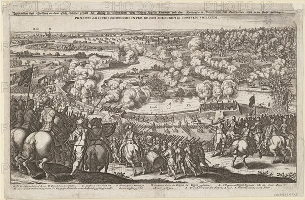 Meeting near Rain by the River Lech on 5 April 1632. Gustaphus Adolphus forces to cross the Lech, 16