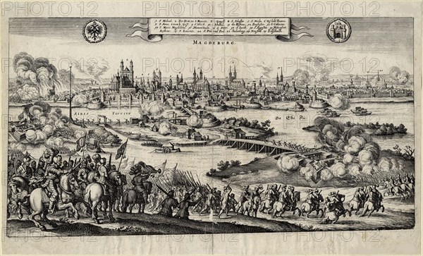 The Imperial army under Johann Tserclaes Count of Tilly storms and sets fire to Magdeburg, 1637.