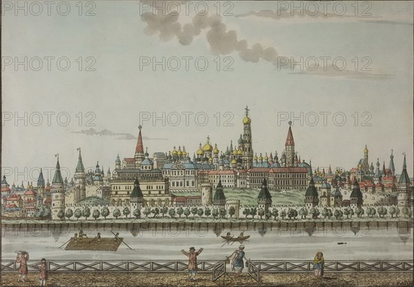 The Moscow Kremlin from the Moskva River, Between 1792 and 1820.