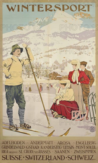 Winter sports, Switzerland, c1900.