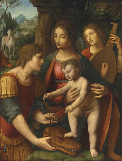 The Madonna and Child with Saint George and an angel, 16th century.
