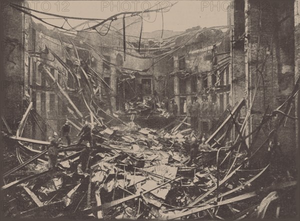 View into the ruined auditorium of the Suvorin (Maly) theatre after the fire on 20 August 1901, 1901