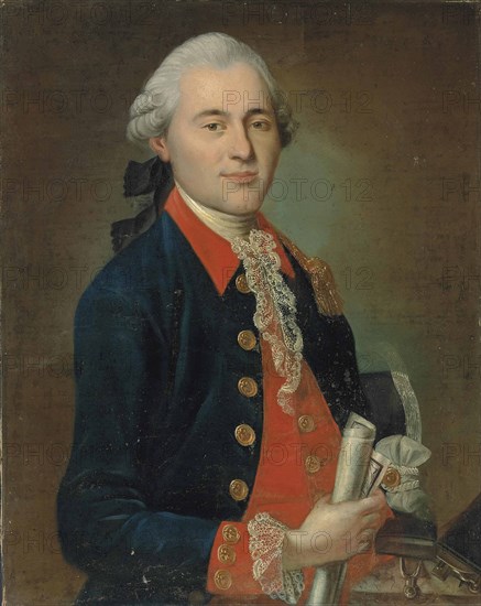 Portrait of Ivan Ivanovich Betskoi (1704-1795), with a compass and other instruments, 18th century.