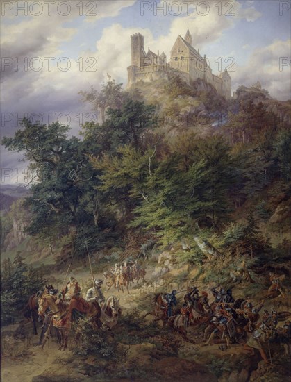 Landscape with knights (The Wartburg), 1836.