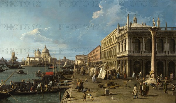 The Molo with Palazzo della Zecca and Column of San Teodoro, ca 1735.