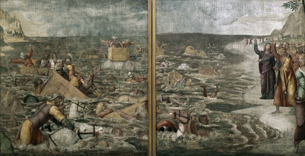 The Crossing of the Red Sea (Pharaoh's Hosts engulfed in the Red Sea), 1509-1510.