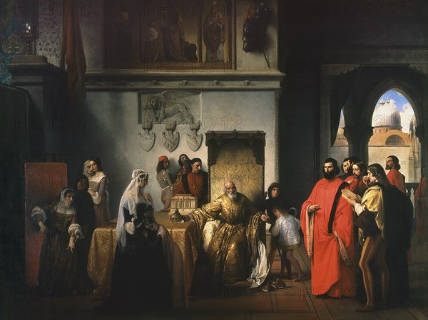 Il doge Francesco Foscari destituito, 1844.