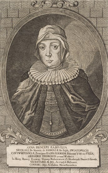 Anna Radziwill. From: Icones Familiae Ducalis Radivilianae, 1758.