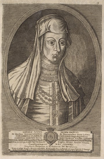 Zofia (Anna) Radziwill (Moniwidowna). From: Icones Familiae Ducalis Radivilianae, 1758.