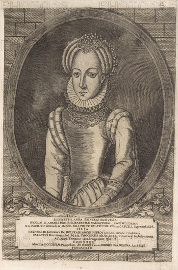 Elzbieta Radziwill (Holszanska). From: Icones Familiae Ducalis Radivilianae, 1758.