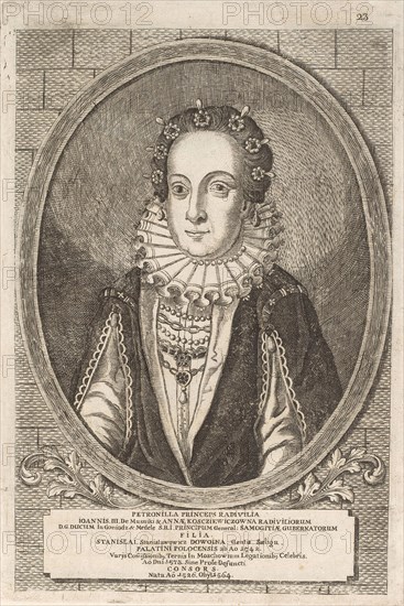 Petronela Radziwill (Dowojno). From: Icones Familiae Ducalis Radivilianae, 1758.