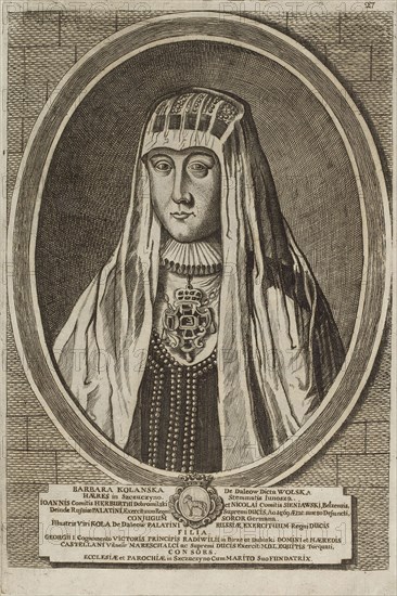 Barbara Radziwill (Kolanska). From: Icones Familiae Ducalis Radivilianae, 1758.