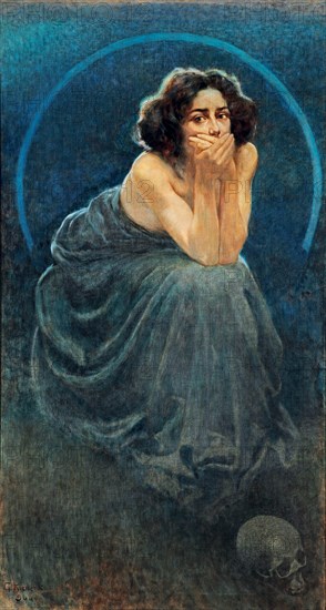 Il Silenzio (The Silence). L'enigma umano (The Human Enigma) Triptych, 1900.