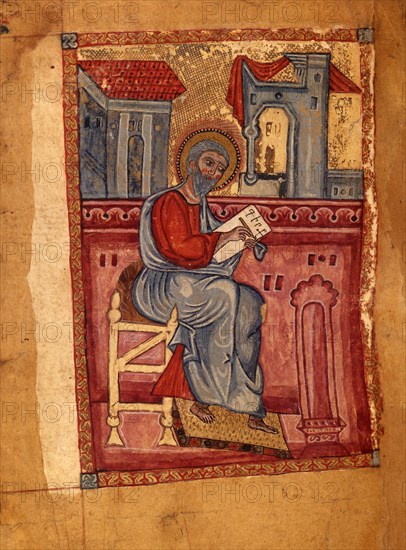 Saint Matthew the Evangelist (Manuscript illumination from the Matenadaran Gospel), 1378.