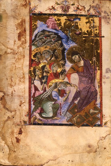 The Descent into Hell (Manuscript illumination from the Matenadaran Gospel), 1287.