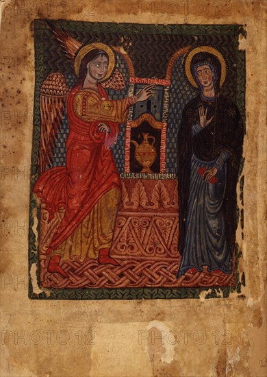 The Annunciation (Manuscript illumination from the Matenadaran Gospel), 1378.