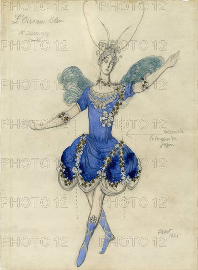 Bluebird. Costume design for the ballet Sleeping Beauty by P. Tchaikovsky.