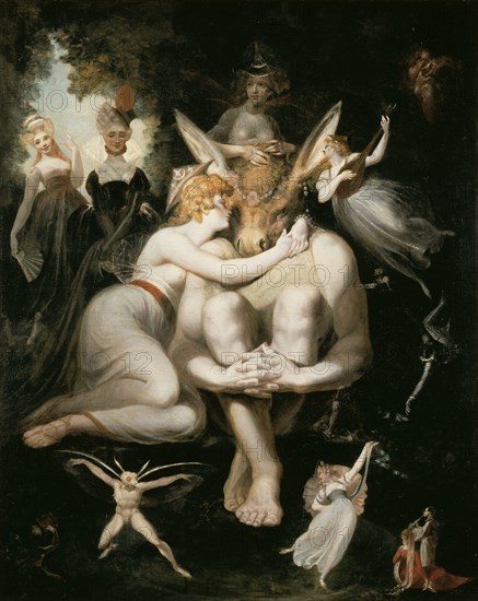 Titania caressing Bottom, with his donkey's head, 1793-1794.