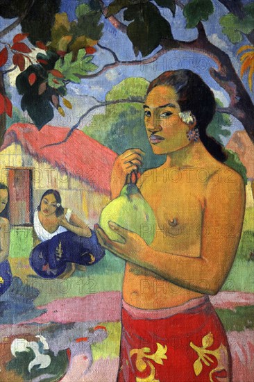'Eu haere ia oe (Woman Holding a Fruit. Where Are You Going?)', 1893. Artist: Paul Gauguin