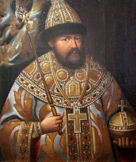 'Portrait of Tsar Aleksey Mikhailovich, first half of 19th century. Artist: Unknown