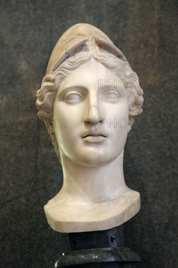 Head of Athena, Goddess of Wisdom and Just War, and patroness of crafts, early 1st century. Artist: Unknown