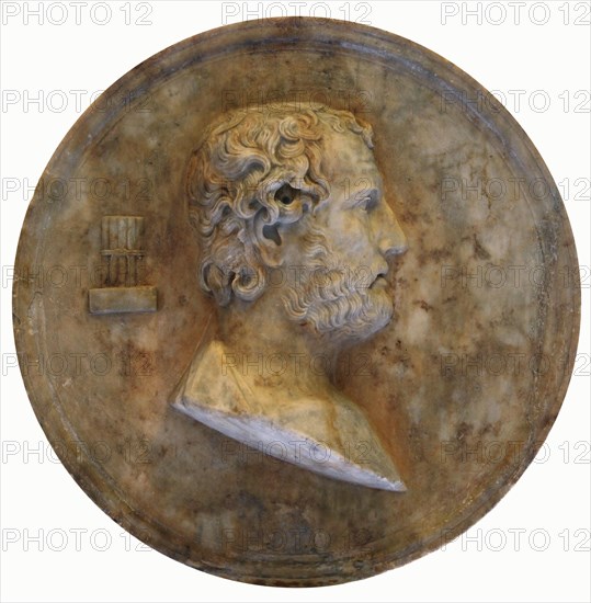 Disc with a portrait of Aeschines, Ancient Greek statesman and orator, 2nd century. Artist: Unknown