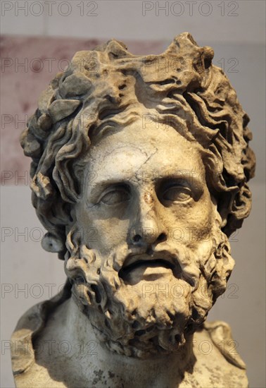 Head of Asklepios, Greek God of Healing. Artist: Unknown