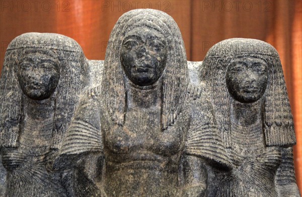 Statue of Amenemheb, Governor of Thebes, with his wife and mother, 14th century BC. Artist: Unknown