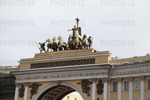 Quadriga on the General Staff Building, Palace Square, St Petersburg, Russia, 2011. Artist: Sheldon Marshall