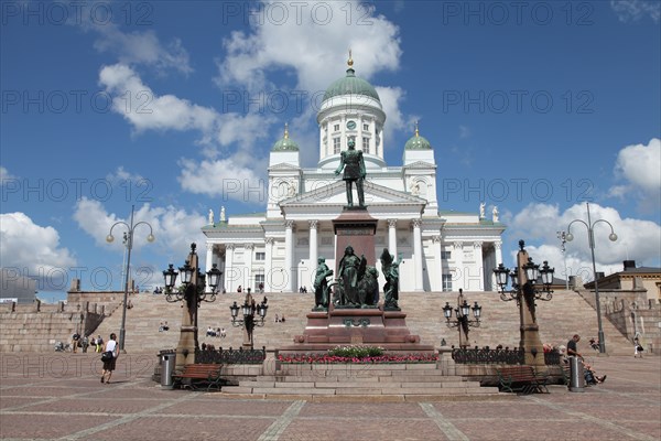 Lutheran Cathedral and the statue of Emperor Alexander II of Russia, Helsinki, Finland, 2011. Artist: Sheldon Marshall