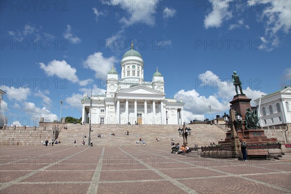 Lutheran Cathedral and the statue of Emperor Alexander II of Russia, Helsinki, Finland, 2011. Artist: Sheldon Marshall