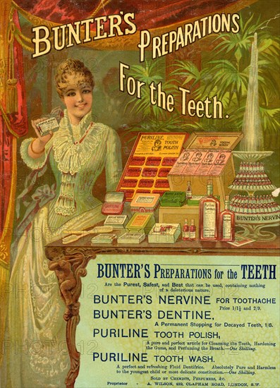 Bunter?s Preparations For The Teeth, 19th century. Artist: Unknown