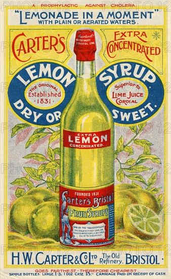 Carter?s Lemon Syrup, 1900. Artist: Unknown