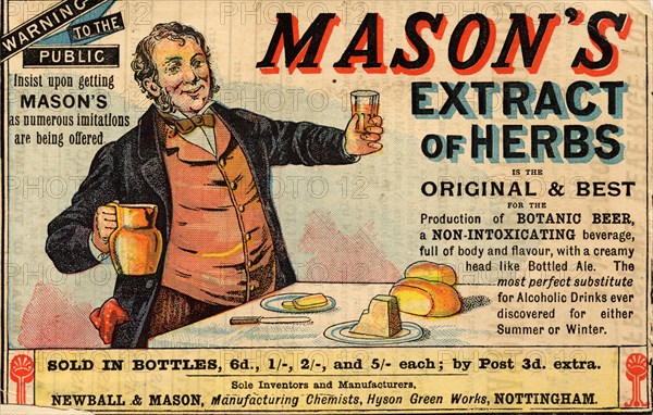 Mason?s Extract of Herbs, 19th century. Artist: Unknown