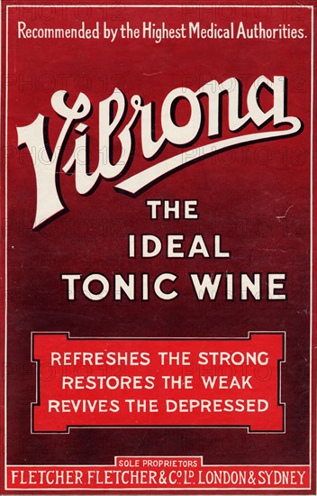 Vibronia Tonic Wine, 1930s. Artist: Unknown