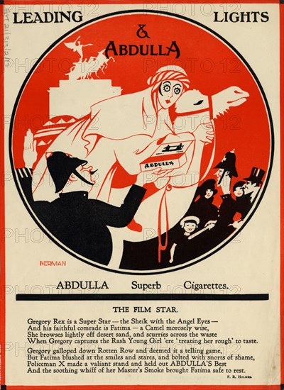 Abdulla Cigarettes, 1920s. Artist: Nerman