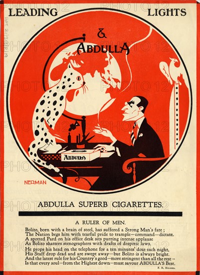 Abdulla Cigarettes, 1920s. Artist: Nerman