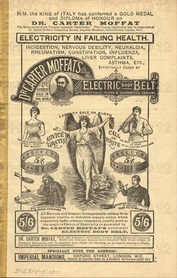 Dr Carter Moffat Electric Body Belt, 1910s. Artist: Unknown