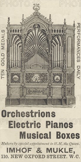 Imhof & Mukle Orchestrions, 1893. Artist: Unknown