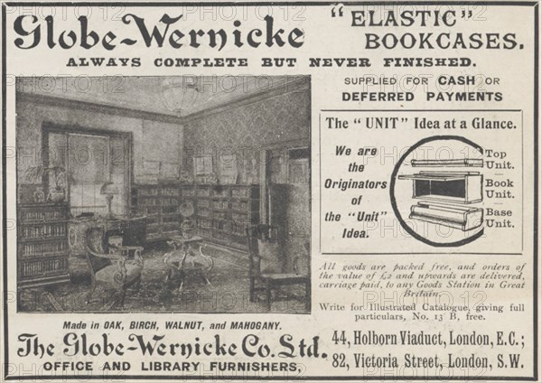 Globe-Wernicke Elastic bookcase, 1906. Artist: Unknown