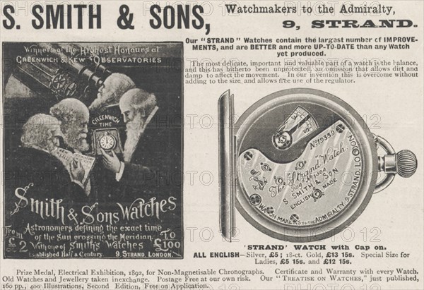 Smith & Sons, Watchmakers, 1898. Artist: Unknown