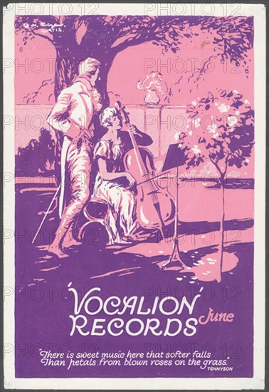 Vocalion Records Bulletin, 1920s. Artist: Curtis