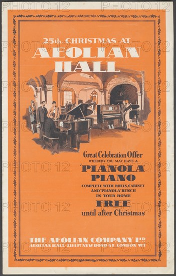 Aeolian Company Pianolas, 1920s. Artist: Wilfred Fryer