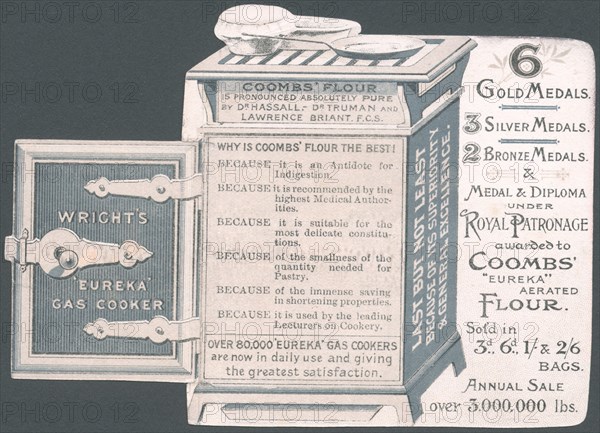 Coombs / Wrights Pastry flour, 1890s. Artist: Unknown