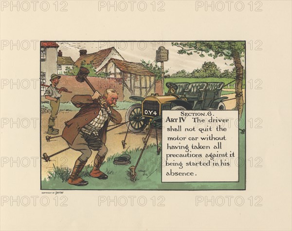 Motoritis, or other interpretations of the Motor Act. Section 6 Article IV, 1906. Artist: Unknown