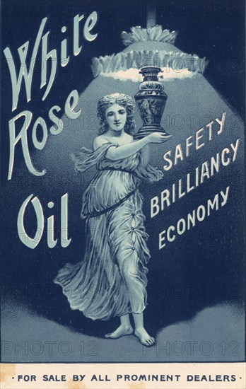 White Rose Lamp Oil,1890s. Artist: Unknown